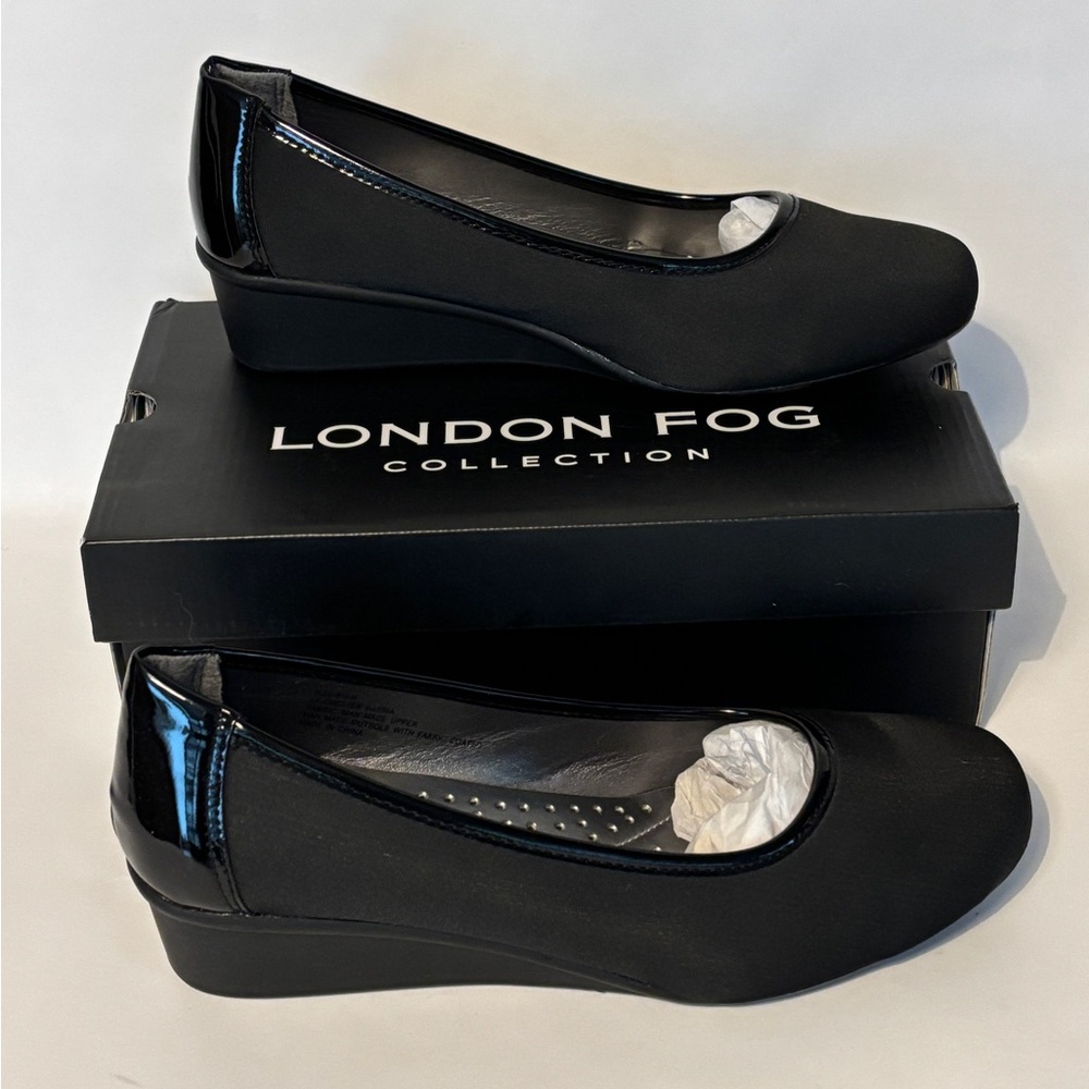 London Fog Women's Black Flats